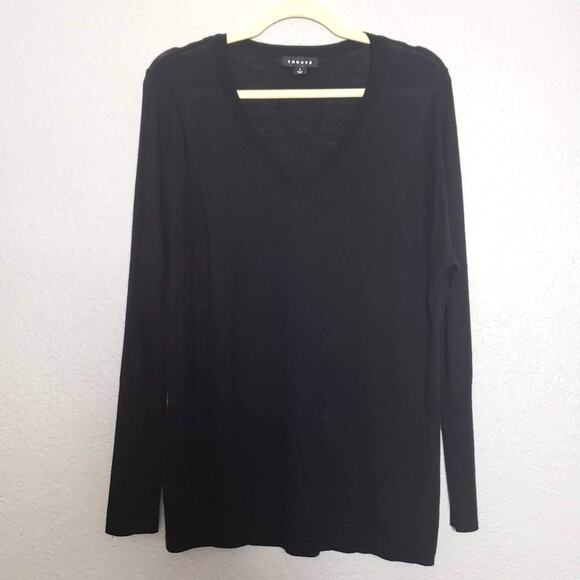 Trouve Sheer Layering V Neck Tee - S - Picture 2 of 6